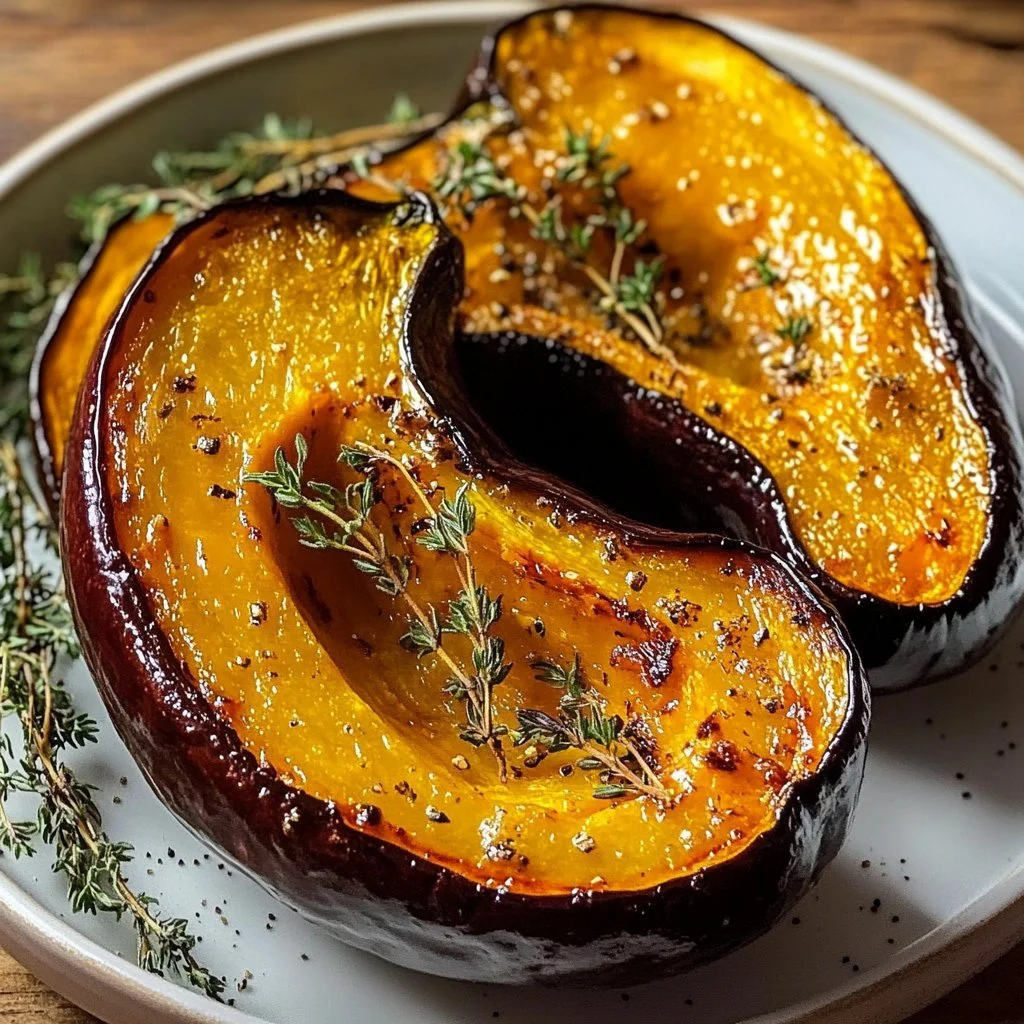 Deliciously cooked Air Fryer Acorn Squash served on a plate