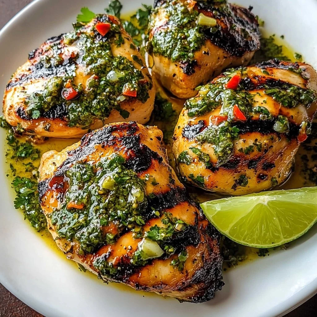 Grilled Salsa Verde Chicken topped with Pepper Jack cheese on a white plate.