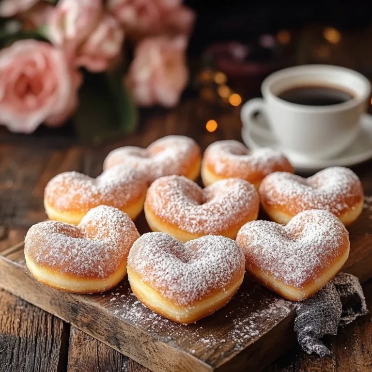 Heart-shaped sugar donuts sprinkled with sugar, perfect for any celebration.
