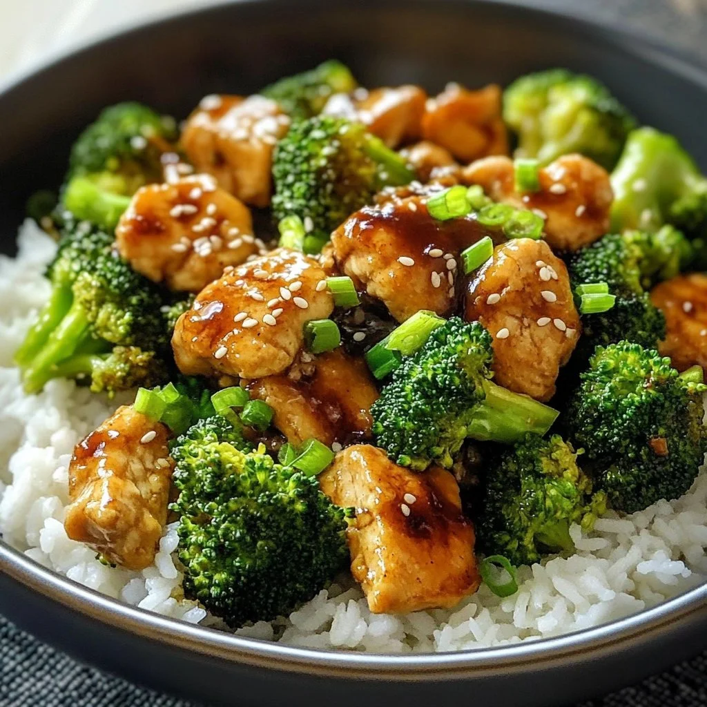 Honey Sriracha Chicken with Broccoli plated for a delicious meal