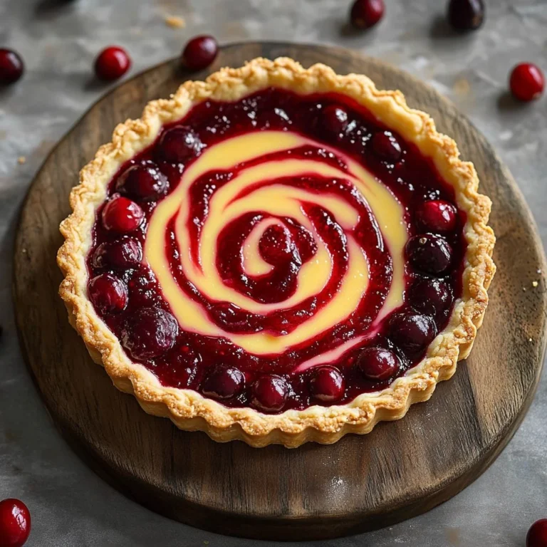 Delicious Lemon Cranberry Tart with a golden crust and vibrant filling