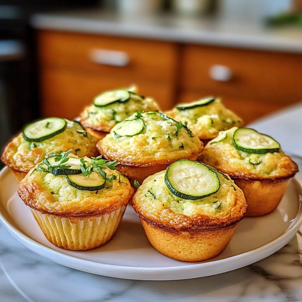 Zesty homemade cucumber muffins fresh out of the oven