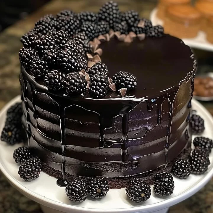 Delicious Black Velvet Cake with creamy frosting on a rustic wooden table