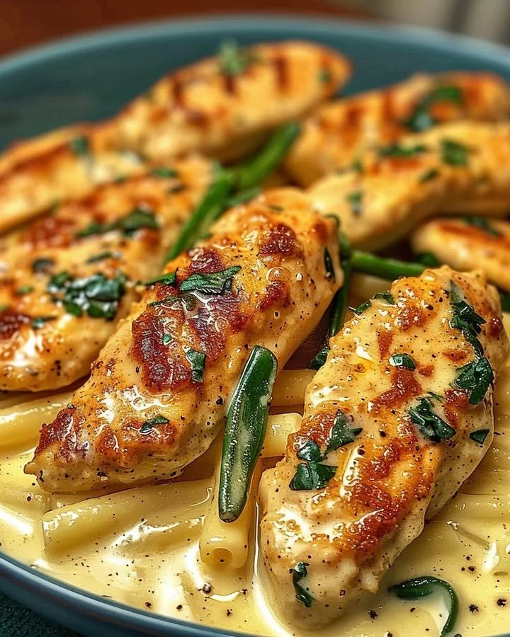 Cajun-Spiced Chicken Strips served on a plate with dipping sauce