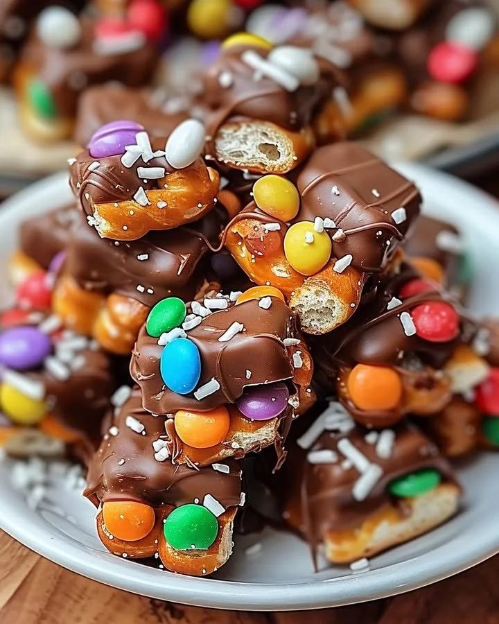 Delicious Candy Bar Pretzel Bites for a perfect sweet and salty snack.