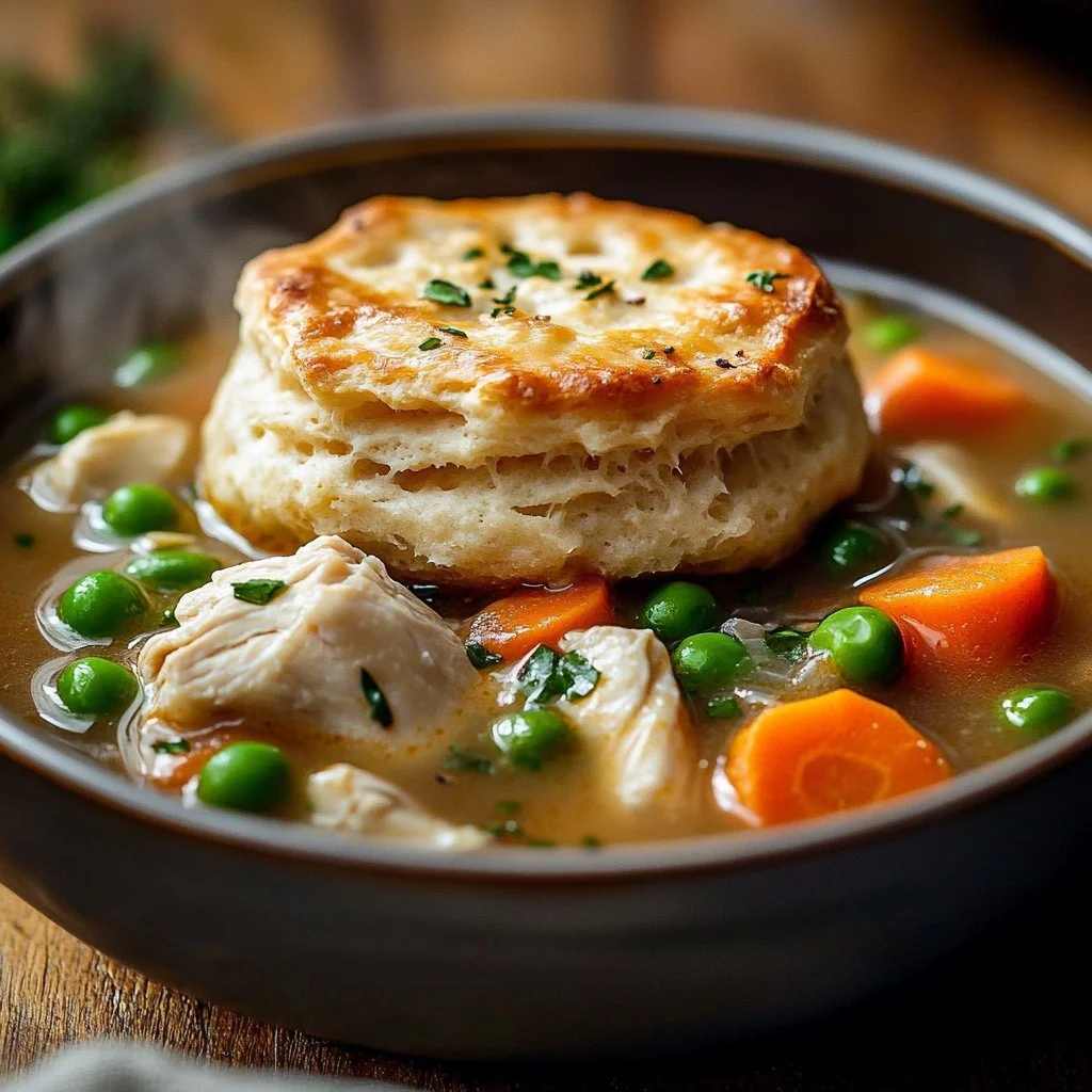 Delicious Crock Pot Chicken Pot Pie filled with chicken and vegetables