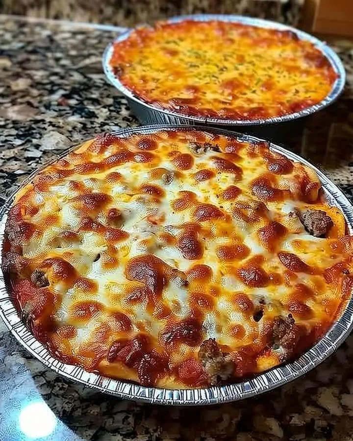 Crustless pizza bowl with fresh toppings in a colorful dish