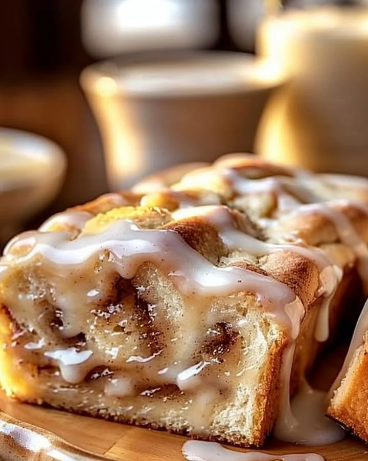 Delicious Dollywood cinnamon bread with creamy icing on top