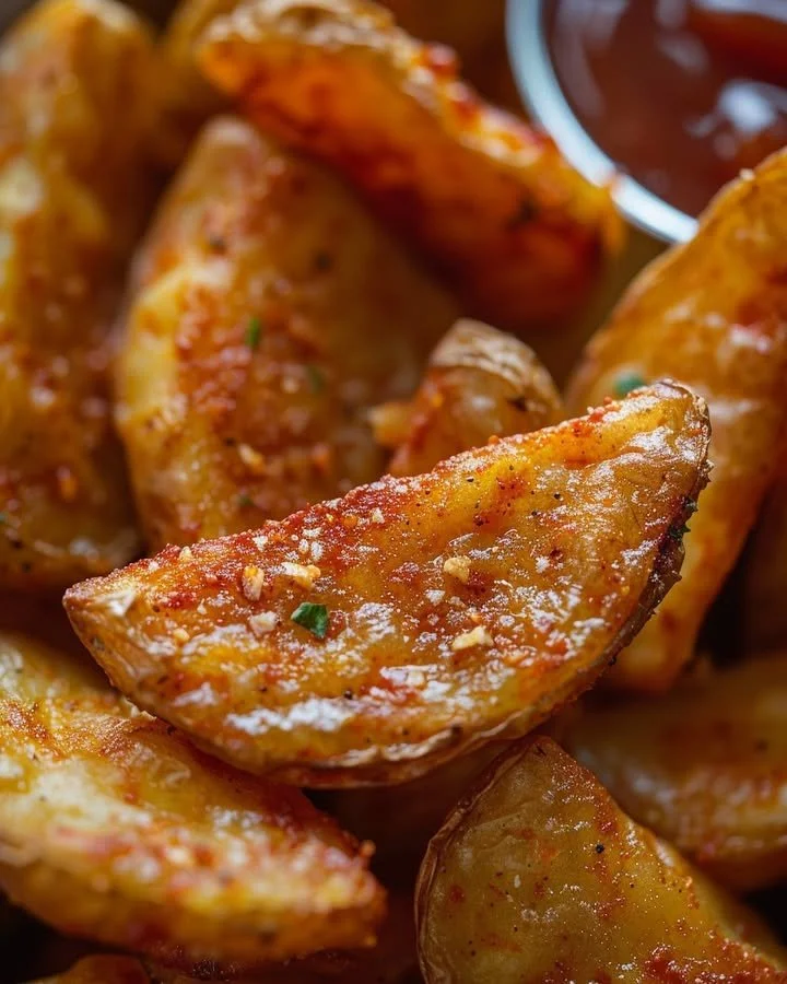 Homemade KFC-style Potato Wedges recipe with crispy seasoning