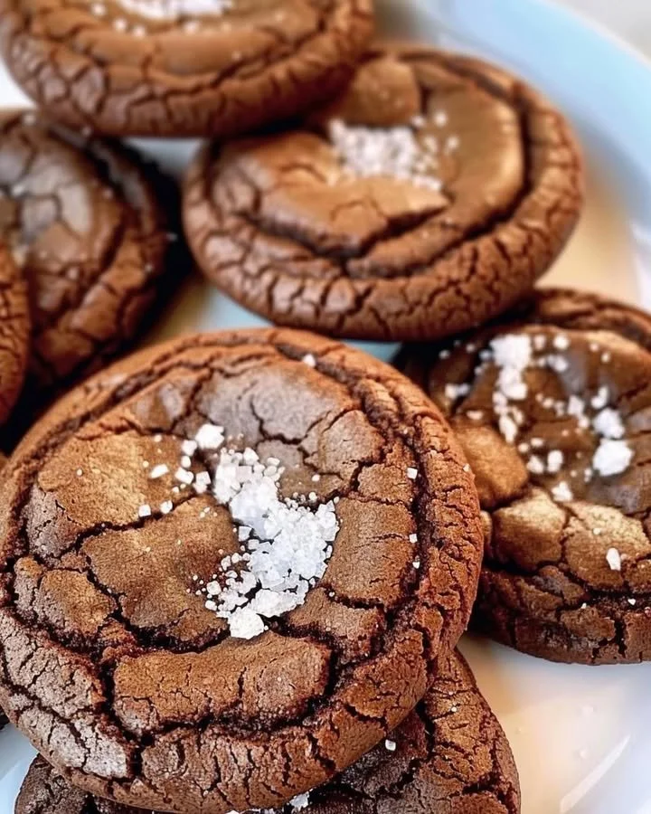 Delicious soft chocolate sugar cookies on a plate ready to be enjoyed.