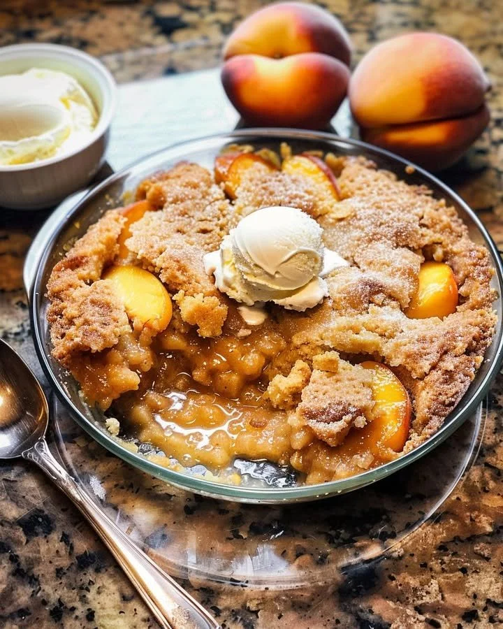Summer Peach Delight dessert featuring fresh peaches and creamy textures
