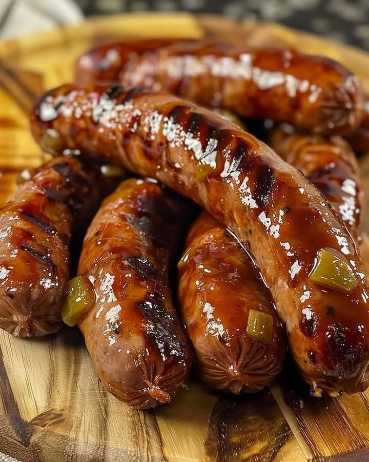 Plate of Zesty Mississippi Cocktail Sausages ready for serving