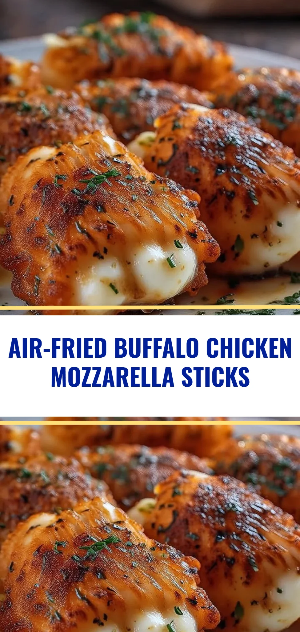 Air-Fried Buffalo Chicken Mozzarella Sticks