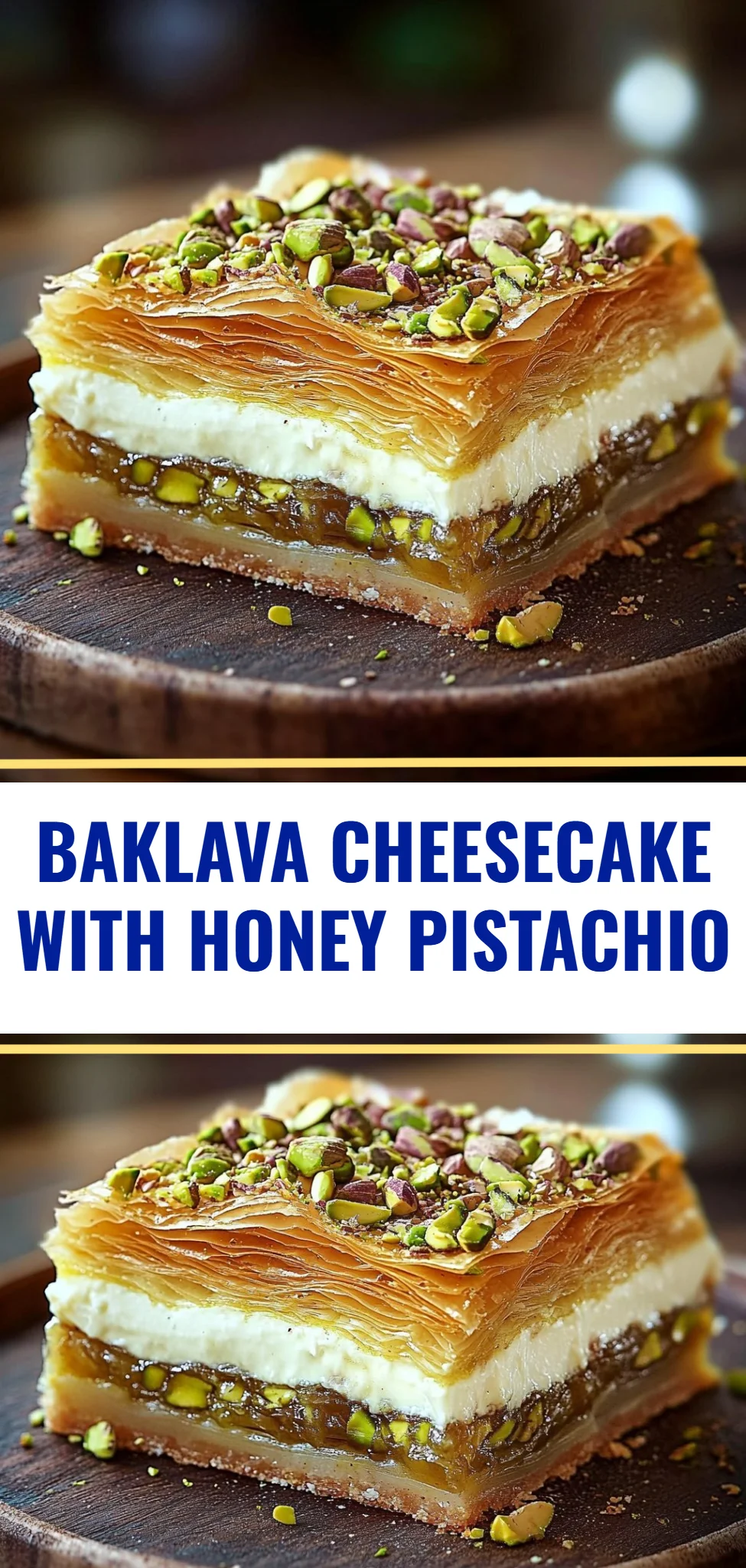 Baklava Cheesecake with Honey Pistachio