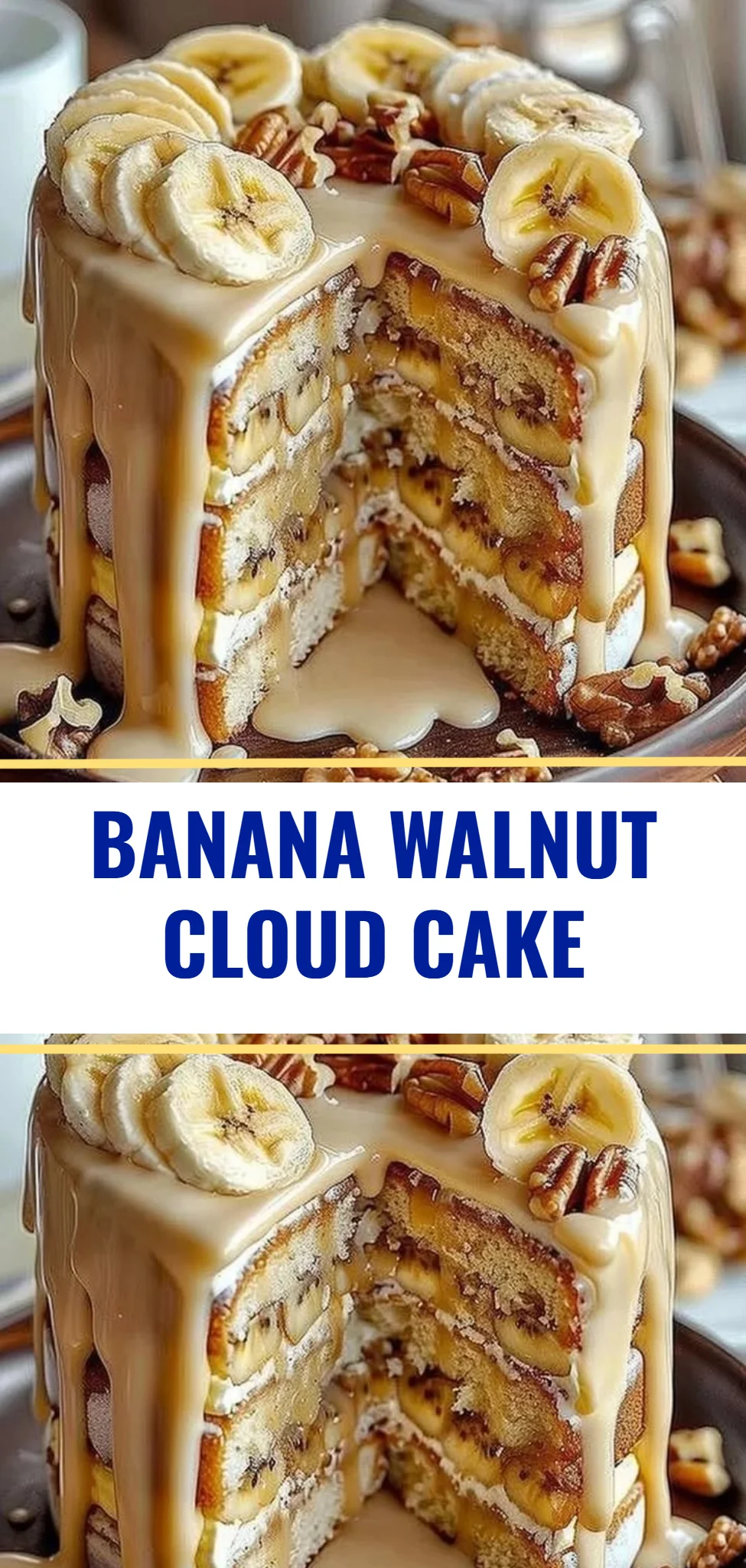 Banana Walnut Cloud Cake