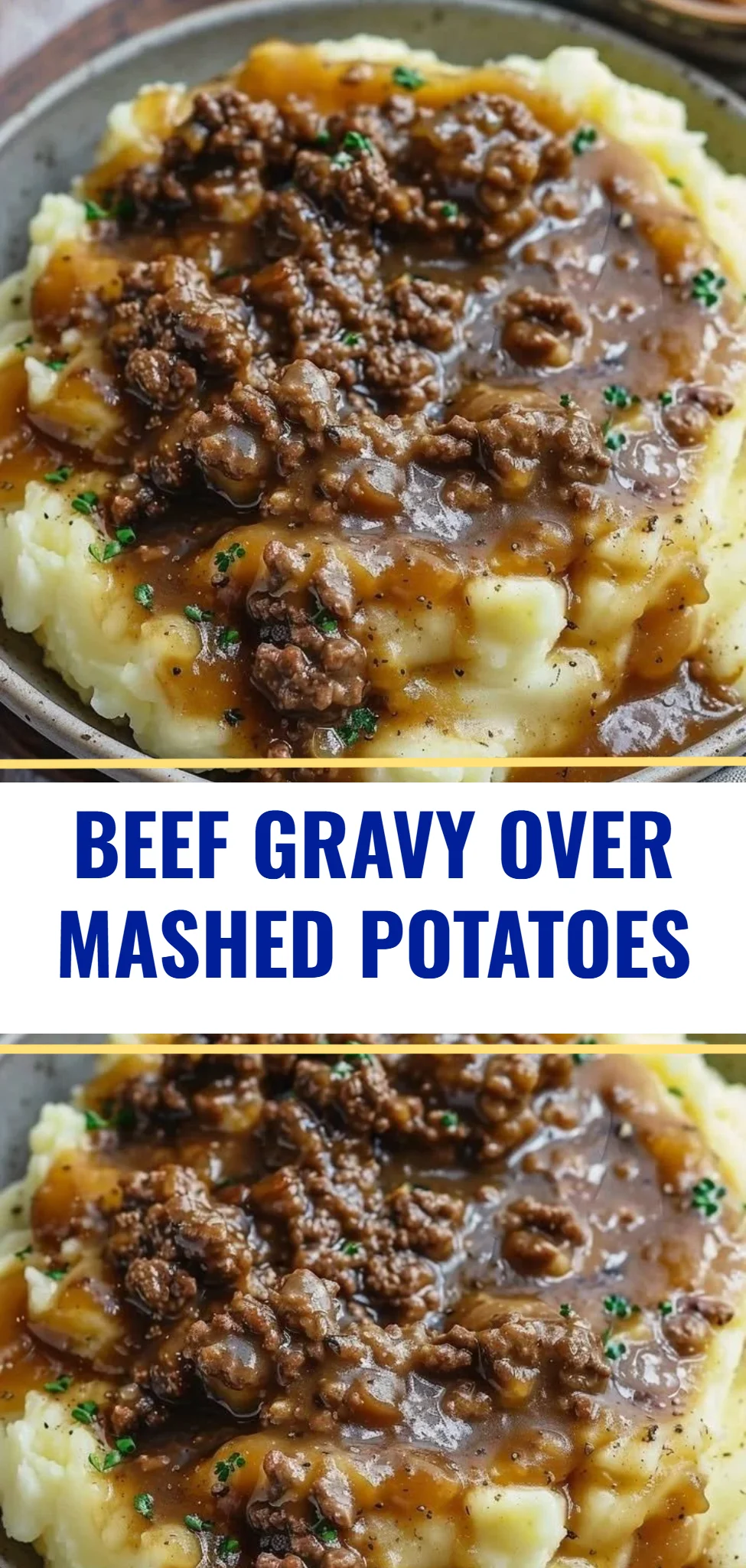 Beef Gravy Over Mashed Potatoes