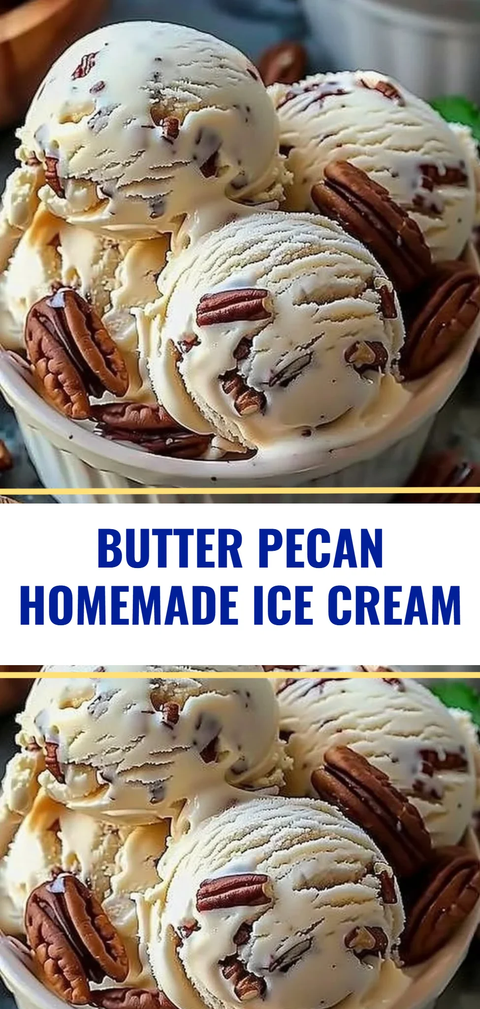 Butter Pecan Homemade Ice Cream