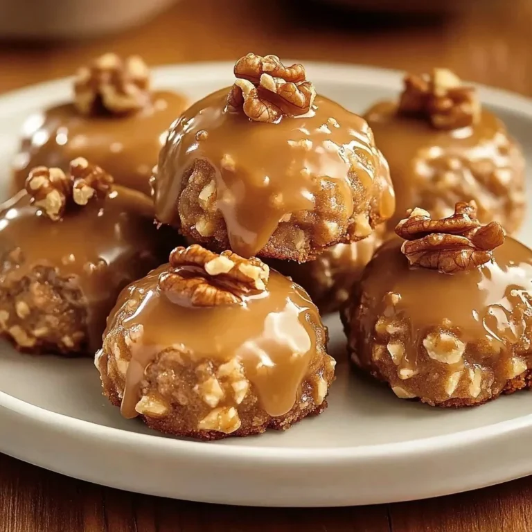 Delicious buttery walnut praline cookies on a rustic wooden table.