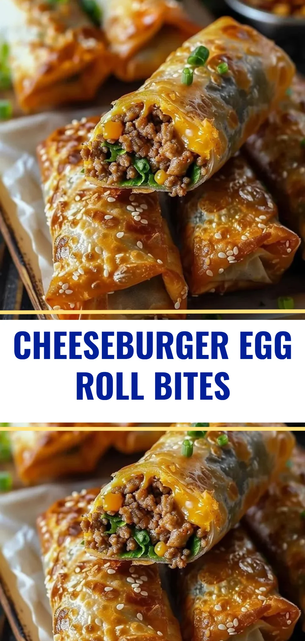 Cheeseburger Egg Roll Bites