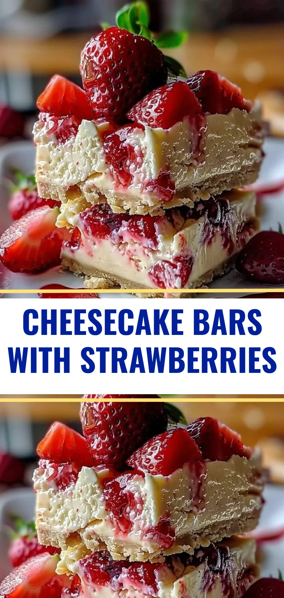 Cheesecake Bars with Strawberries