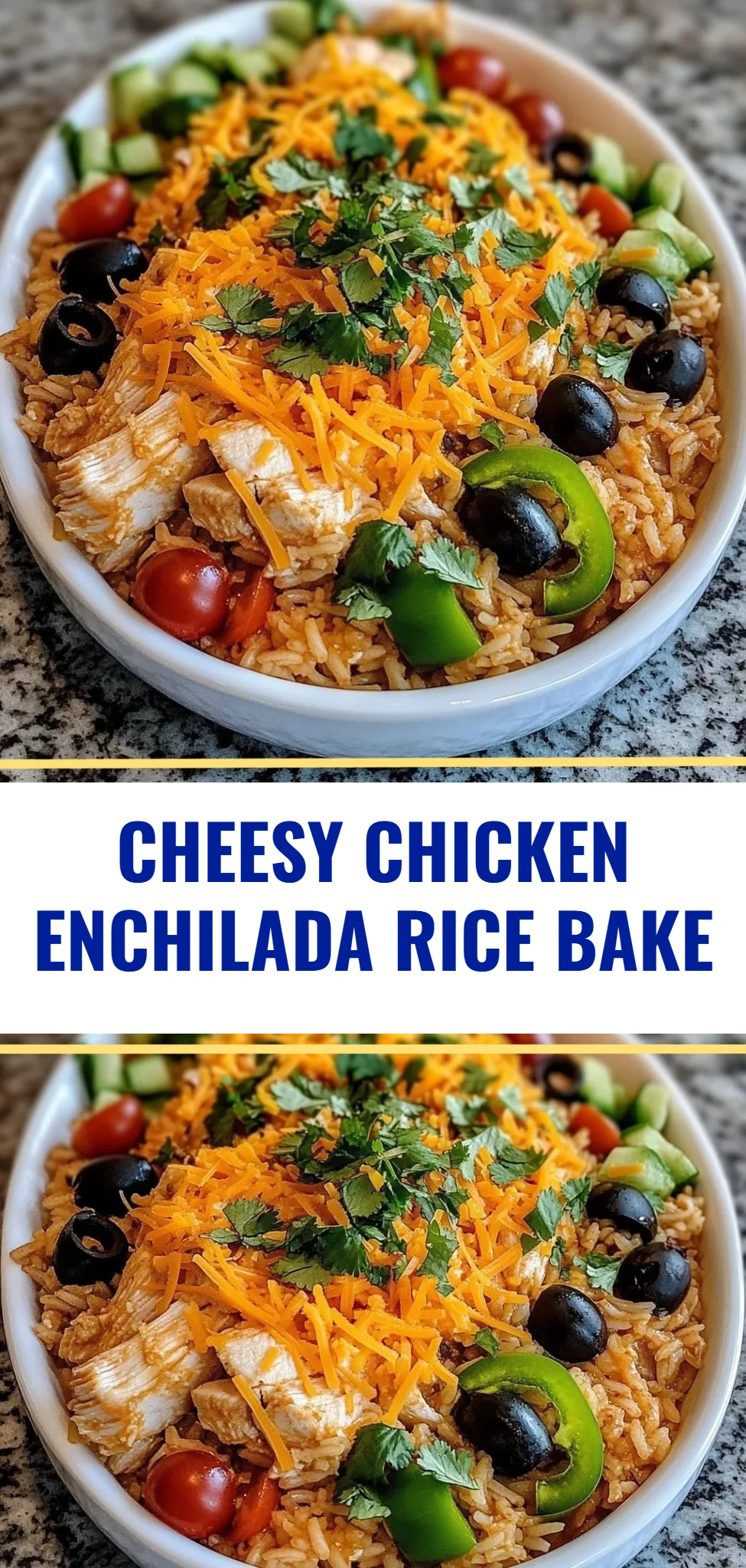 Cheesy Chicken Enchilada Rice Bake