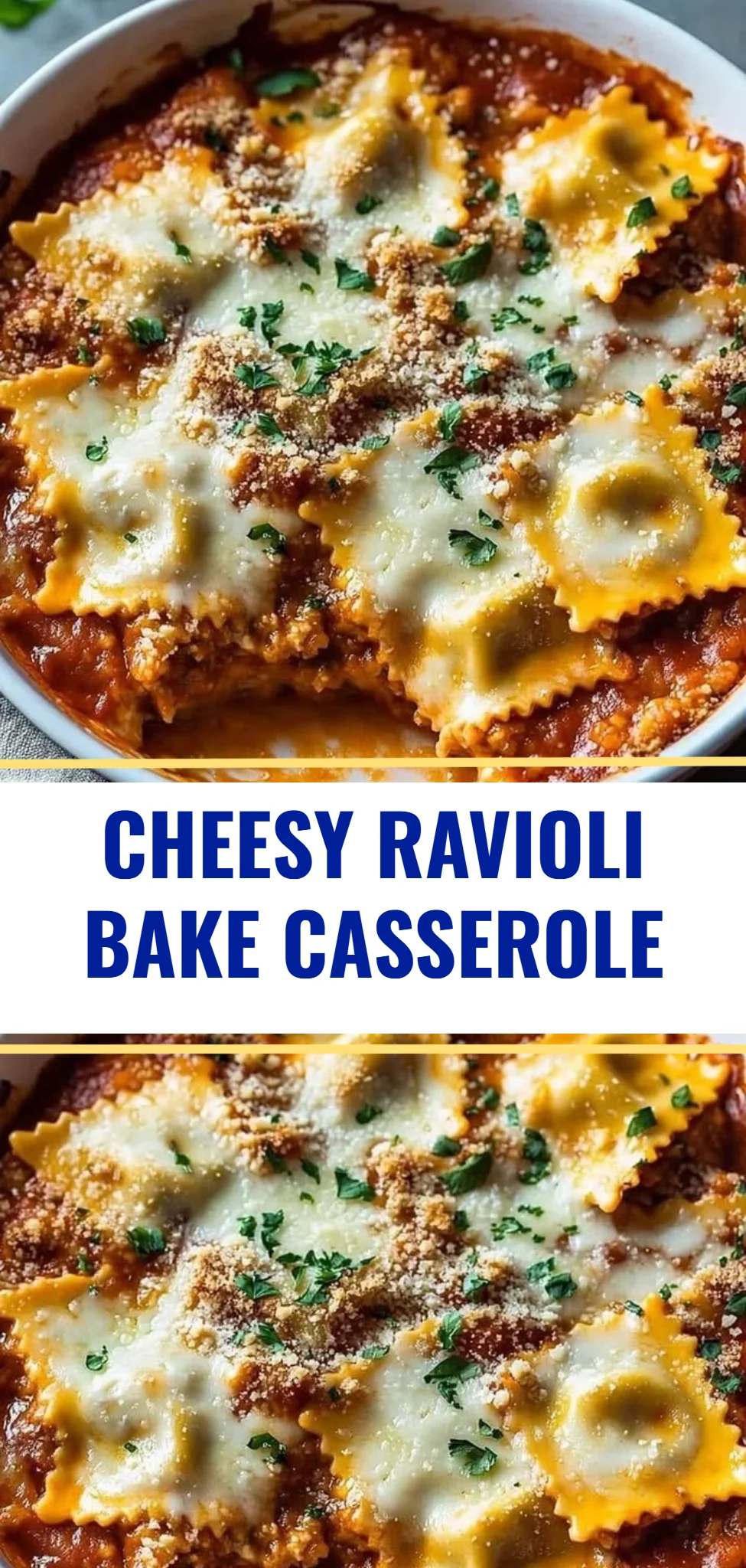 Cheesy Ravioli Bake Casserole