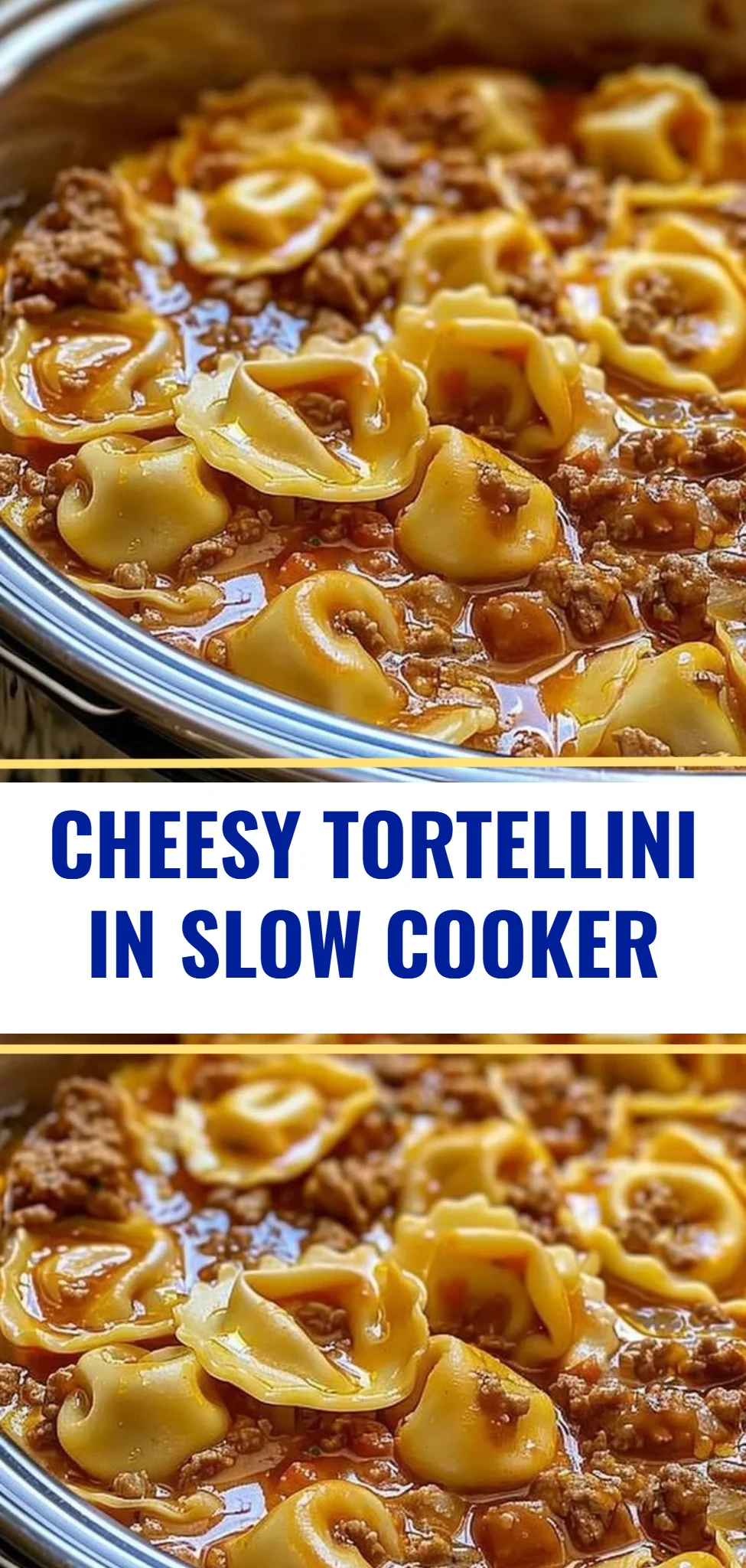 Cheesy Tortellini in Slow Cooker