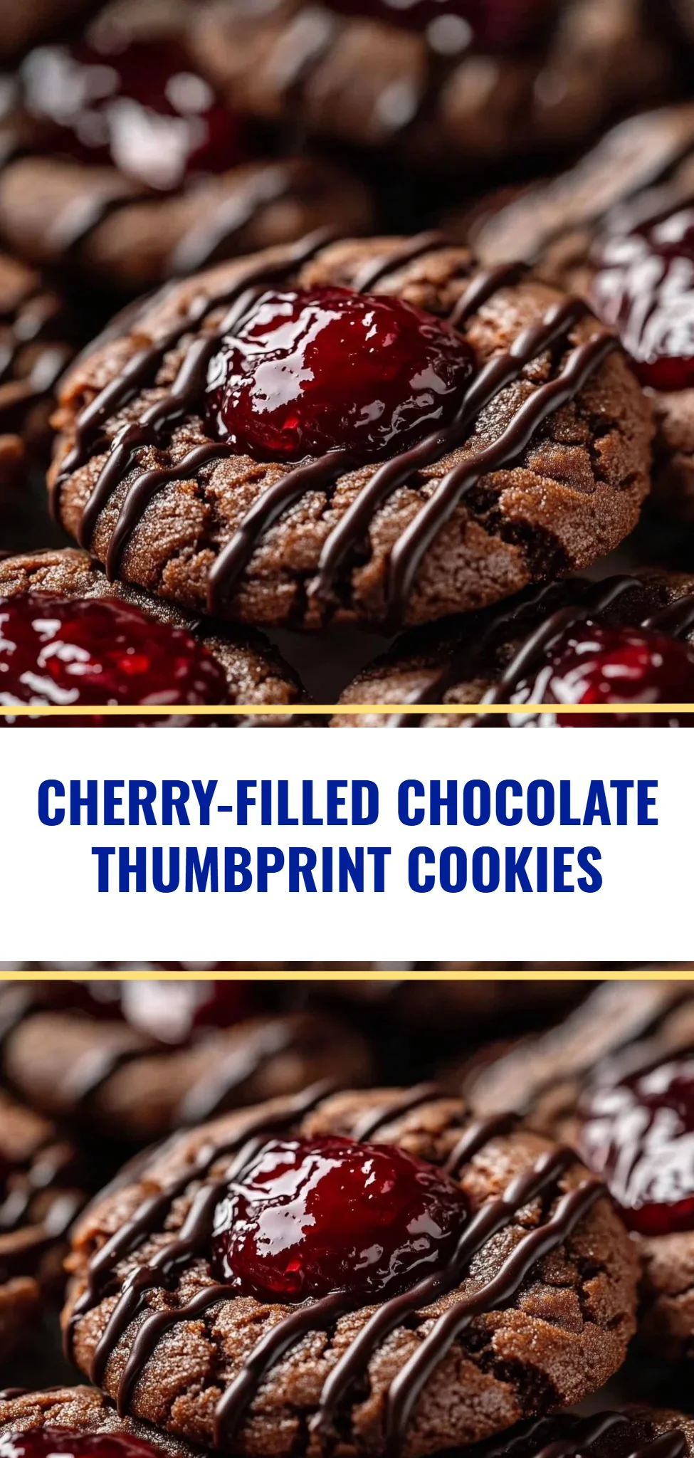 Cherry-Filled Chocolate Thumbprint Cookies