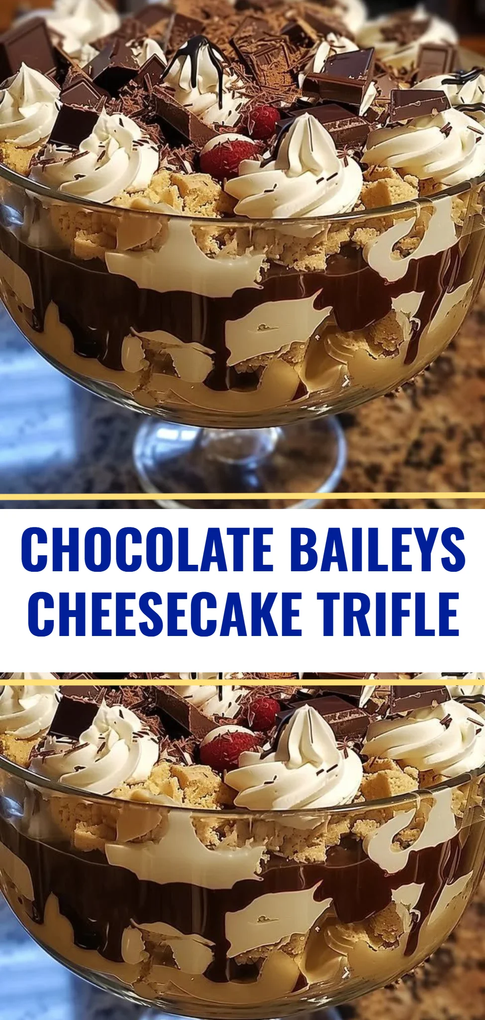 Chocolate Baileys Cheesecake Trifle