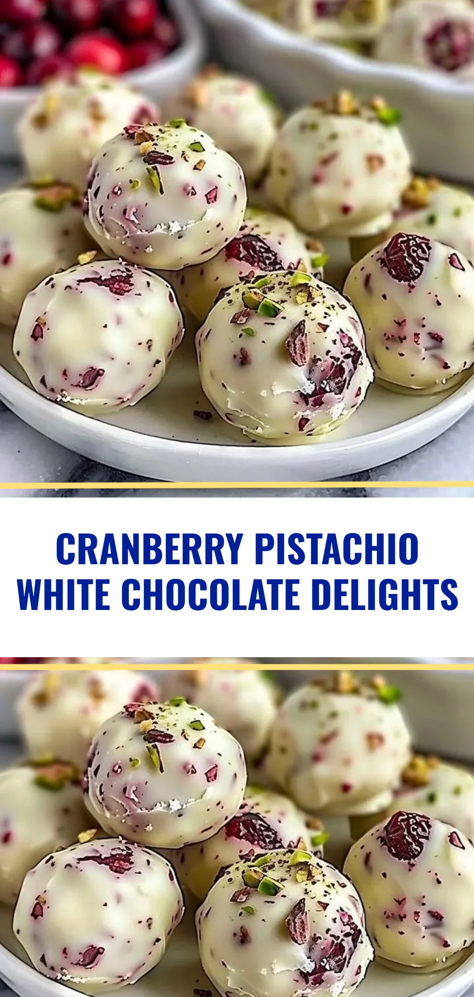 Cranberry Pistachio White Chocolate Delights