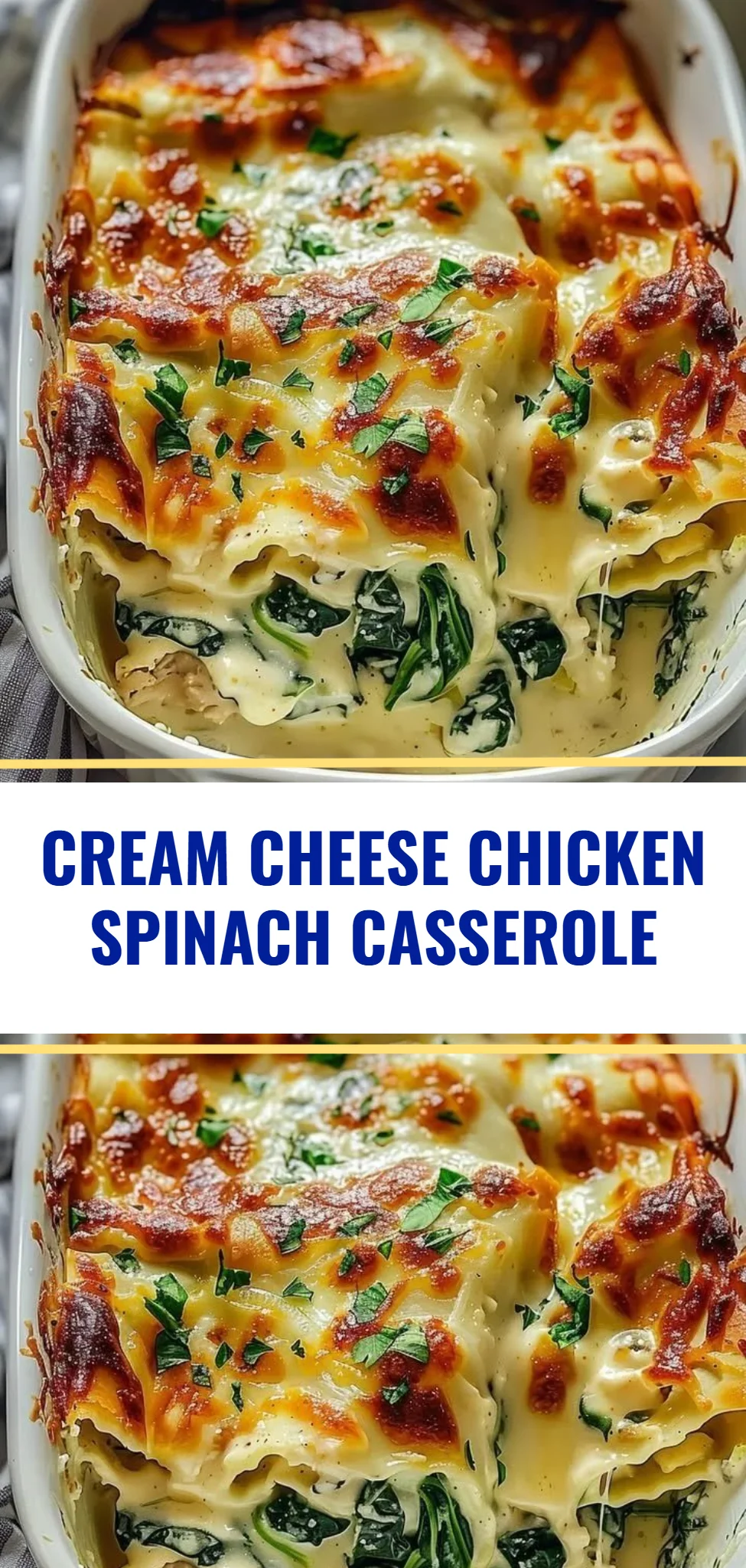 Cream Cheese Chicken Spinach Casserole