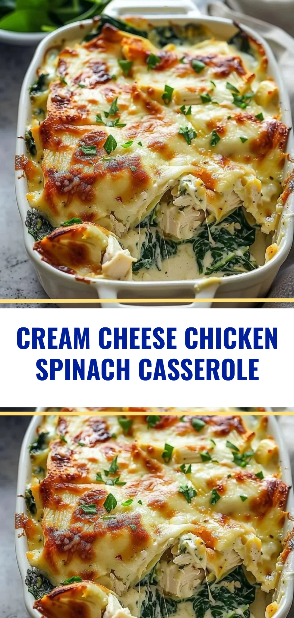 Cream Cheese Chicken Spinach Casserole