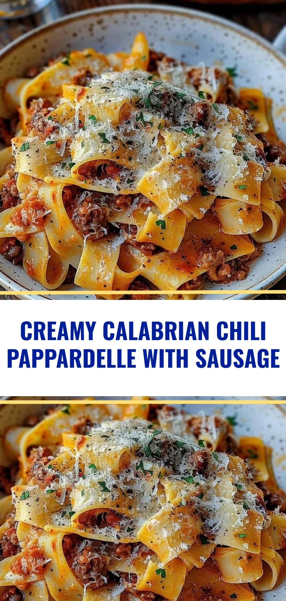 Creamy Calabrian Chili Pappardelle with Sausage