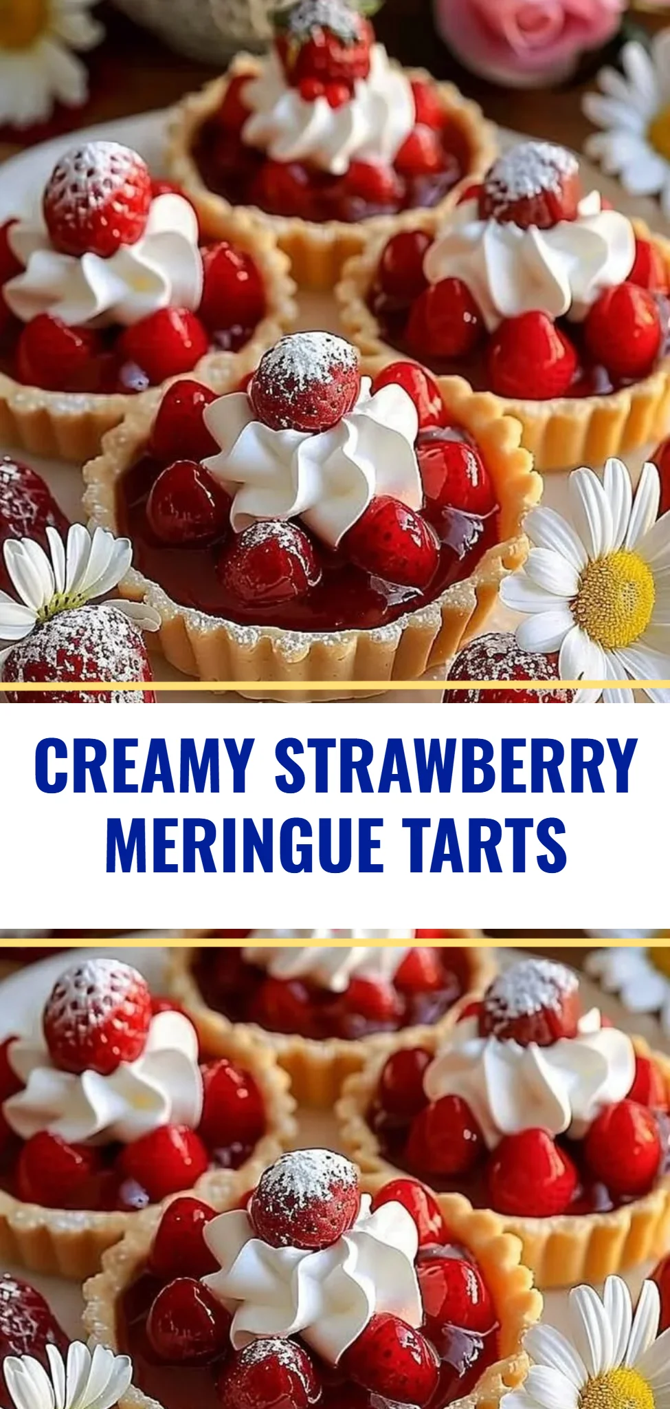 Creamy Strawberry Meringue Tarts