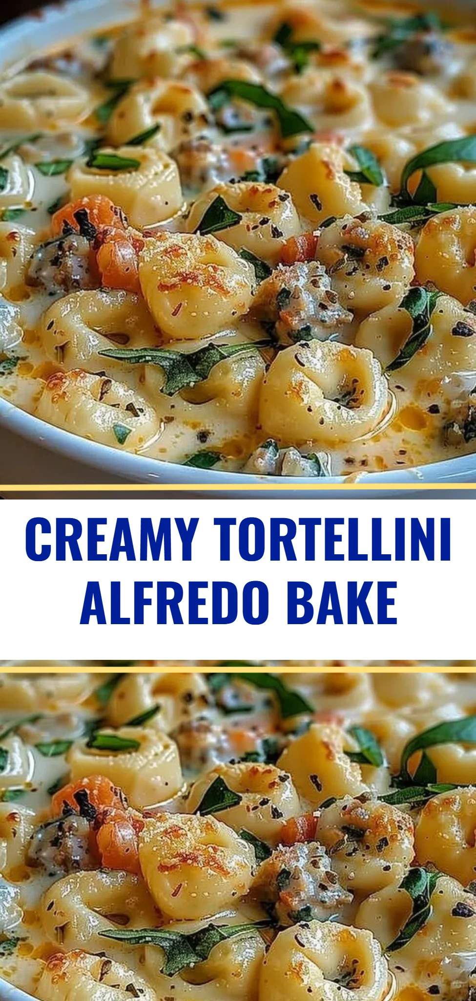Creamy Tortellini Alfredo Bake