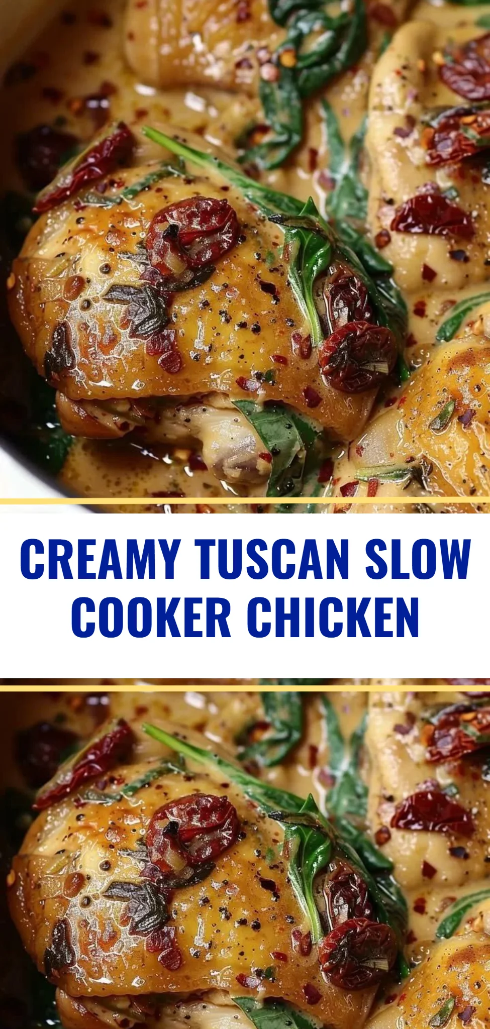 Creamy Tuscan Slow Cooker Chicken