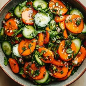 Crisp Cucumber Carrot Salad with fresh vegetables and vibrant colors