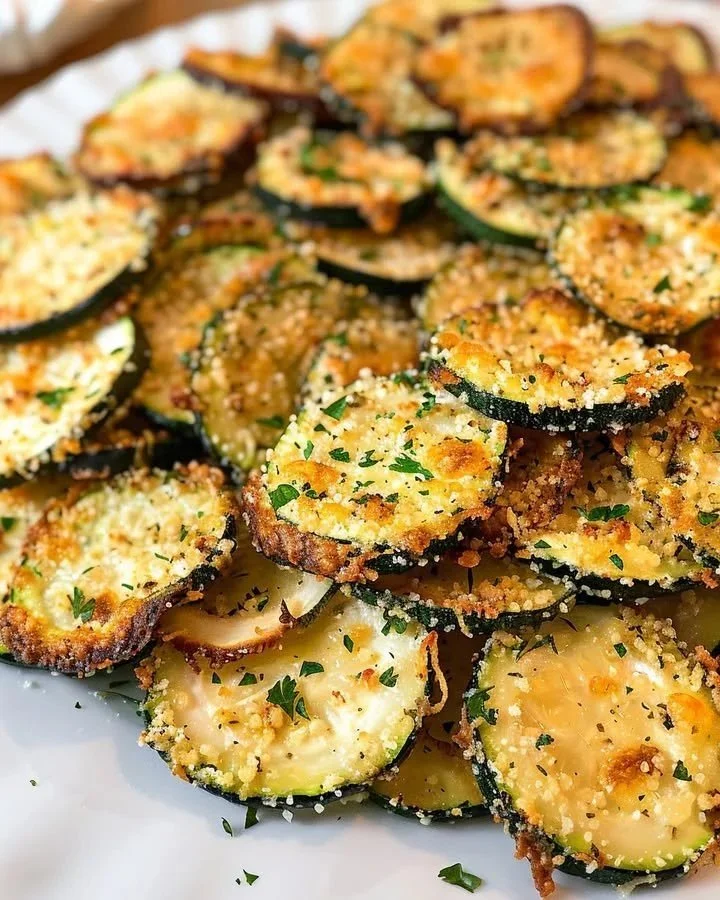 Crispy zucchini chips served in a bowl as a healthy snack