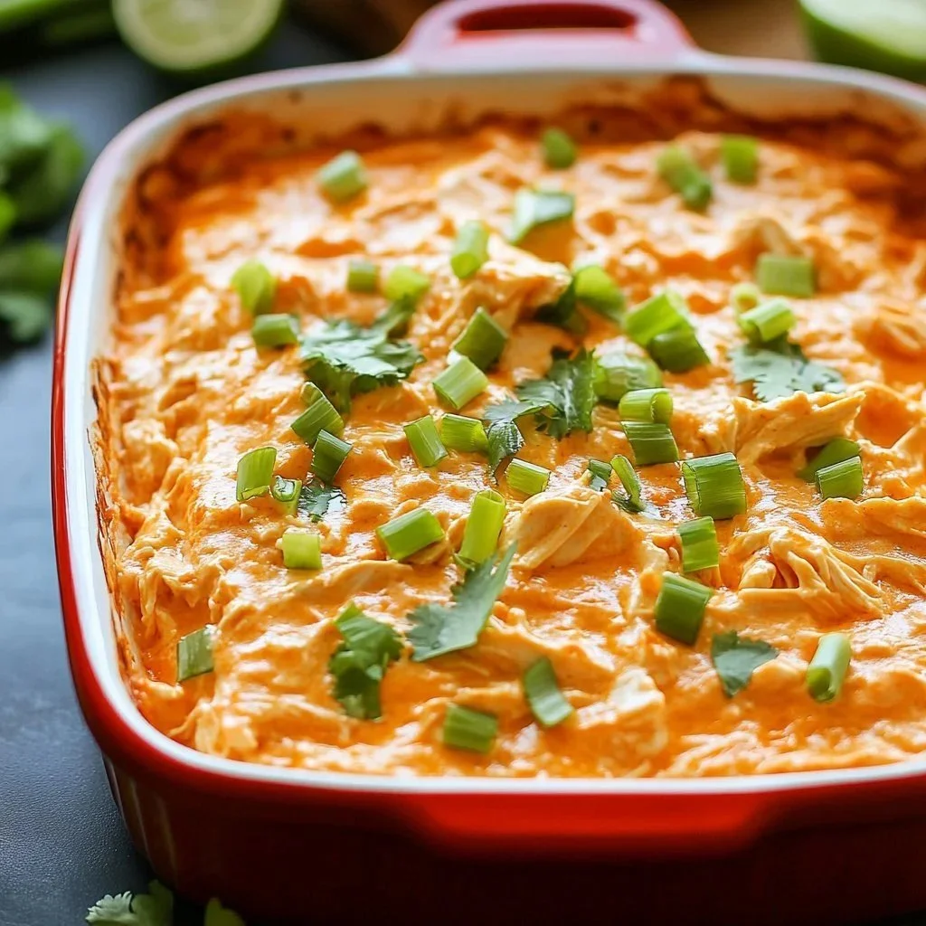 Dairy-Free Buffalo Chicken Dip served in a bowl for a party snack