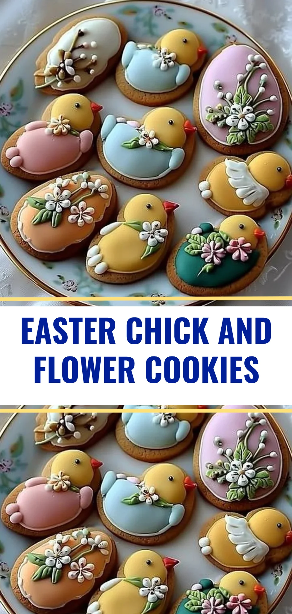 Easter Chick and Flower Cookies