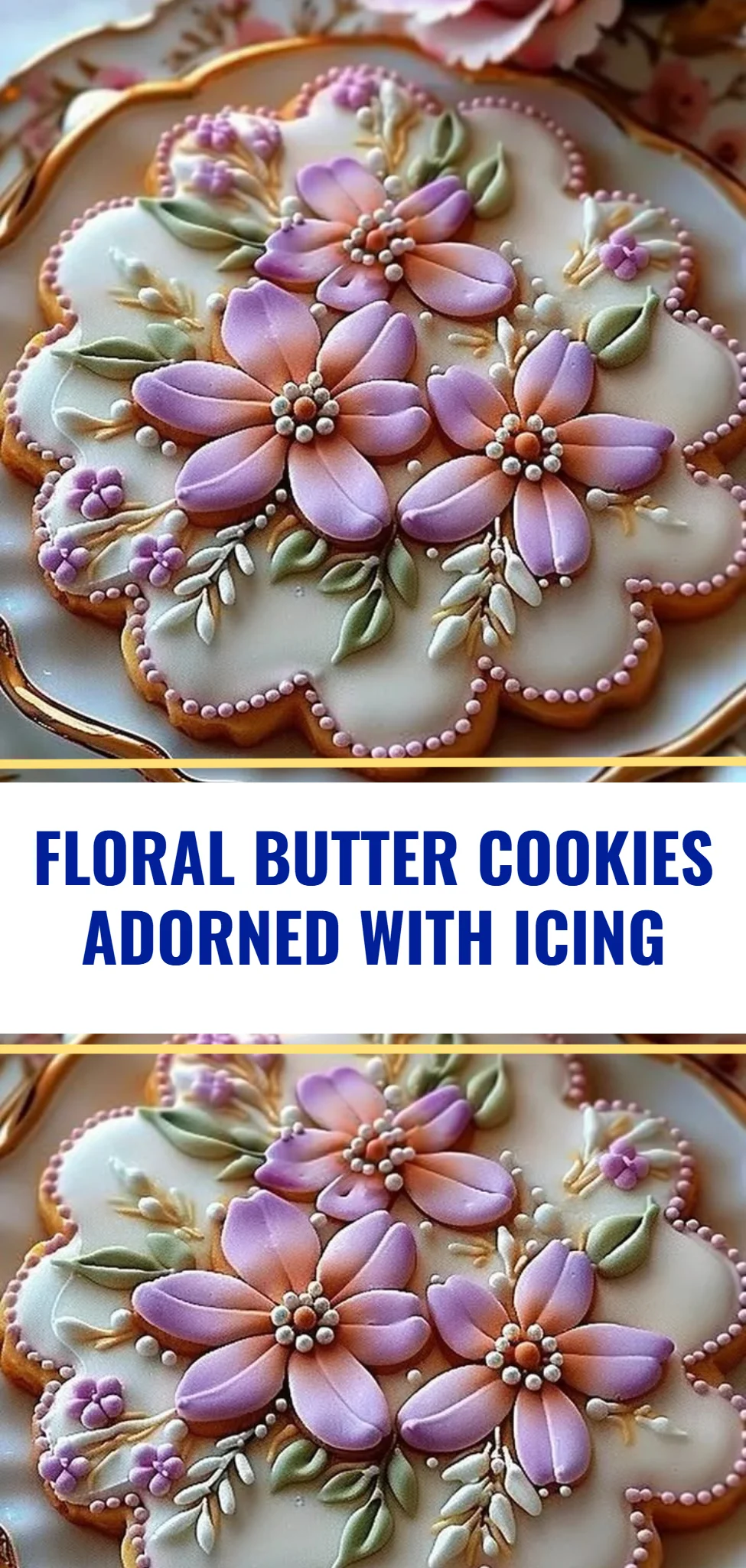 Floral Butter Cookies Adorned with Icing
