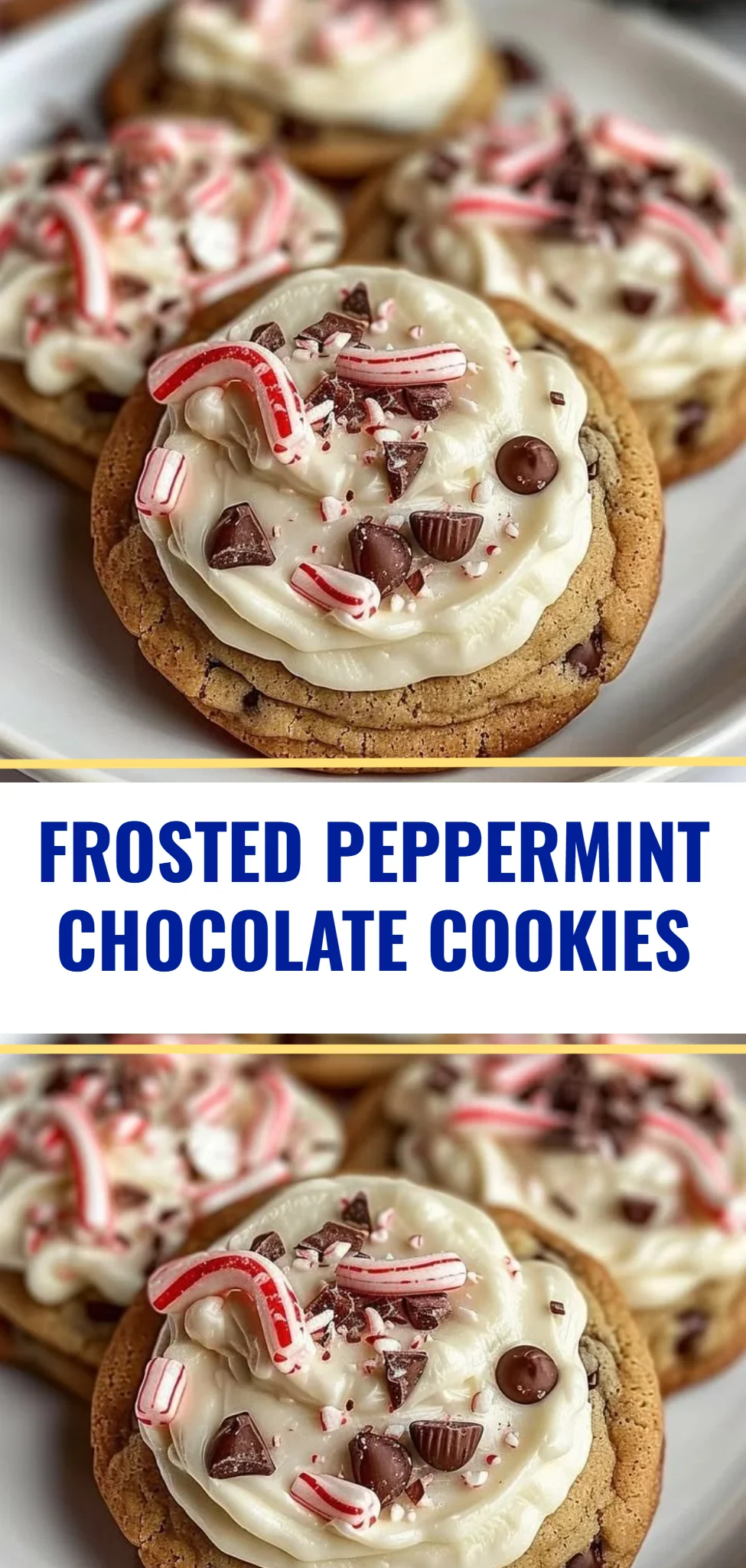 Frosted Peppermint Chocolate Cookies