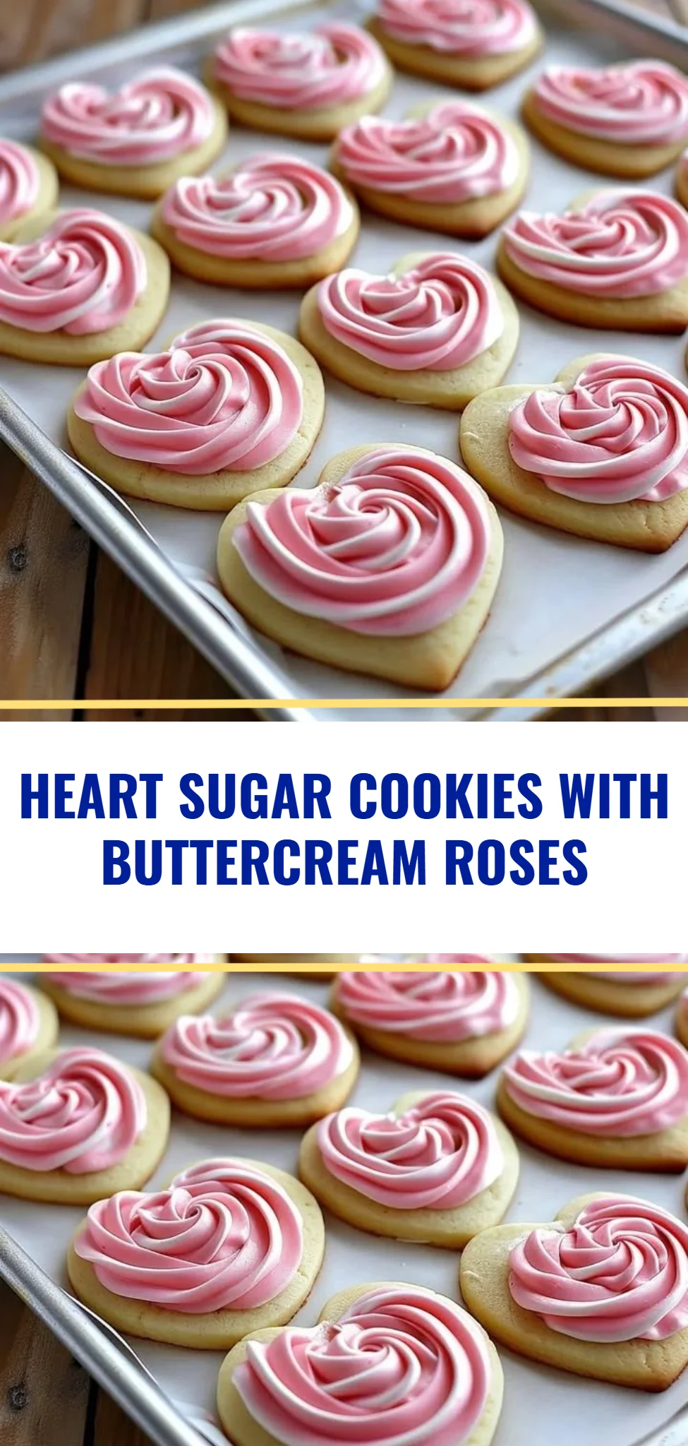 Heart Sugar Cookies with Buttercream Roses