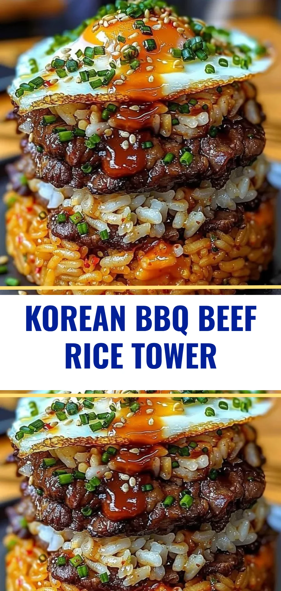Korean BBQ Beef Rice Tower