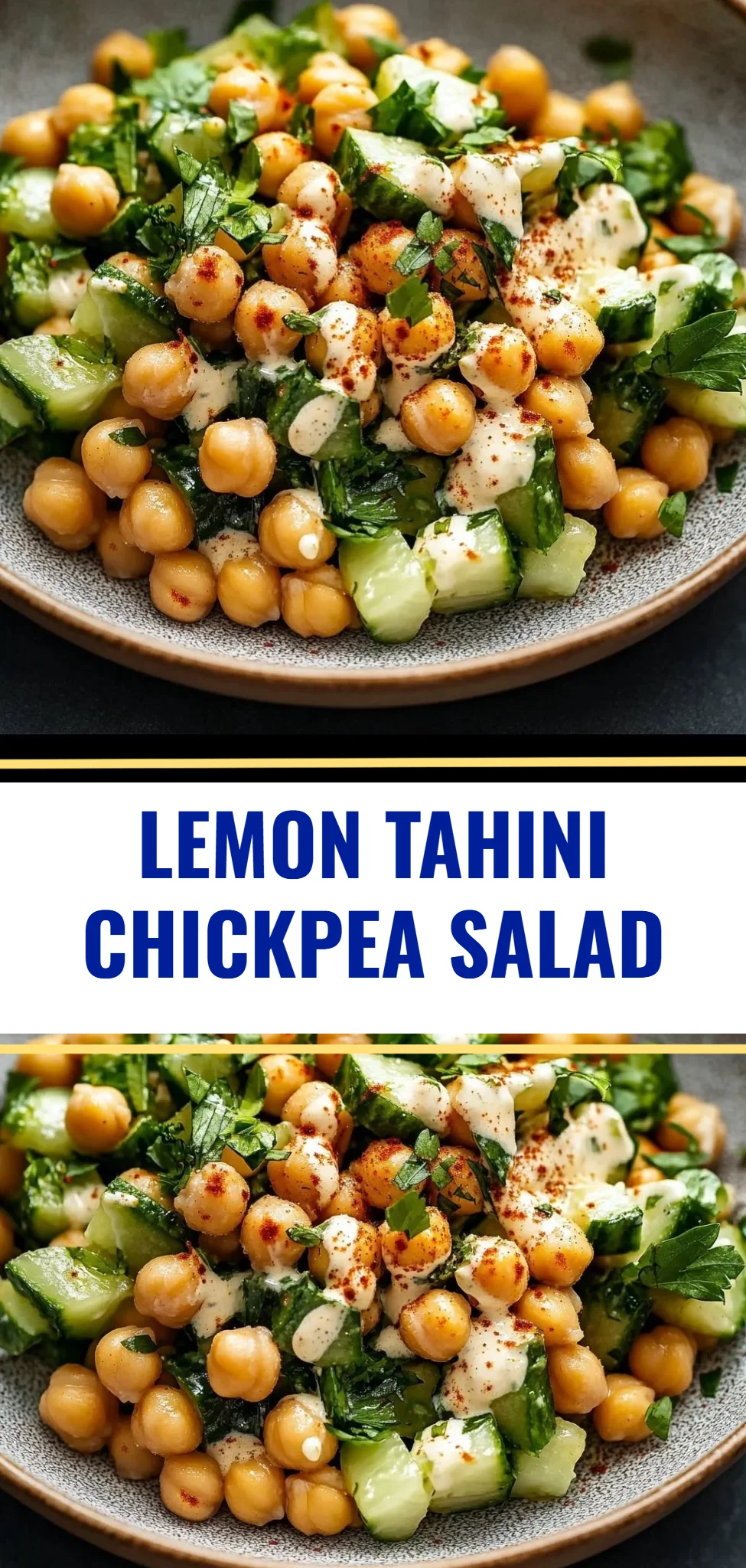 Lemon Tahini Chickpea Salad
