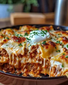Million Dollar Ravioli Bake with layers of cheese and delicious pasta