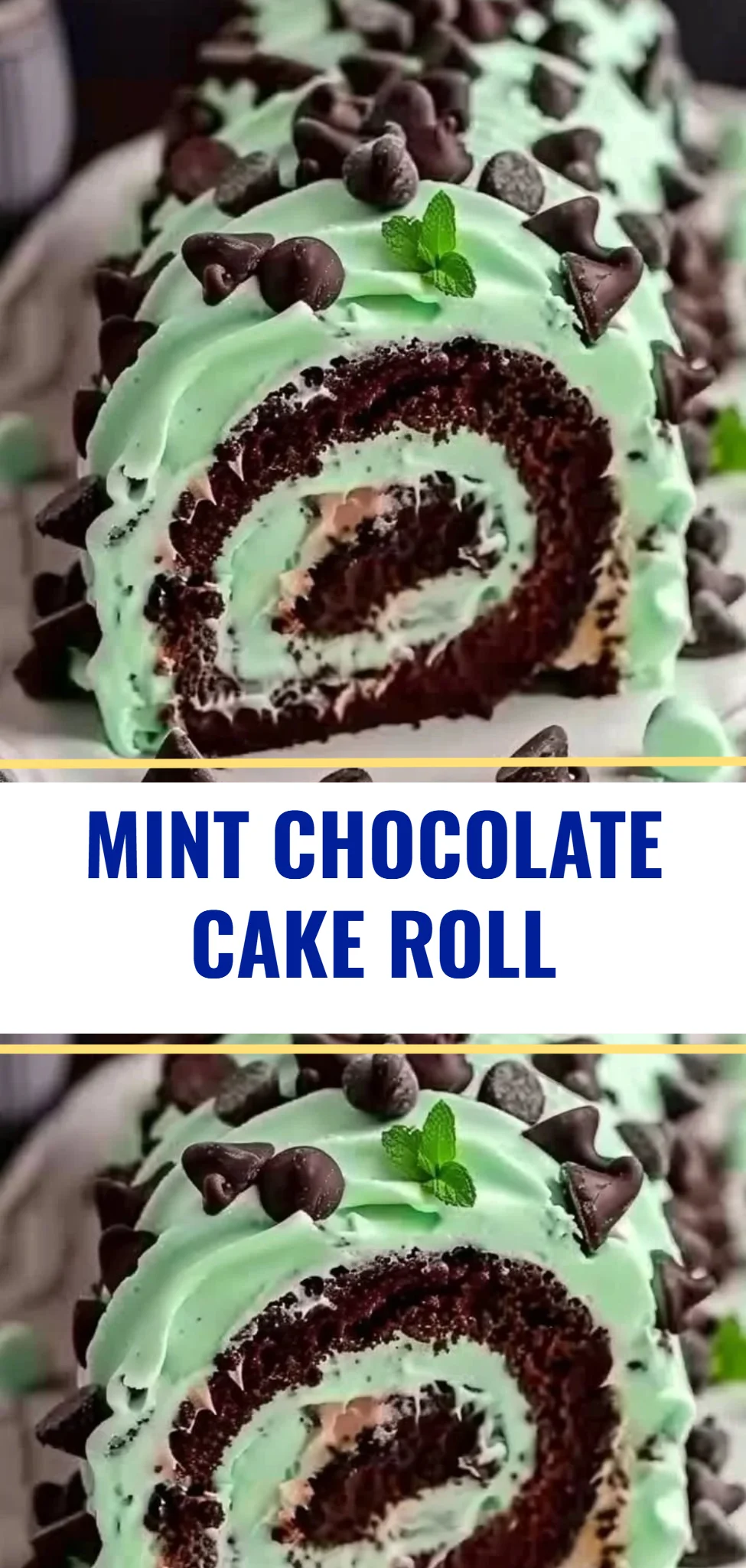 Mint Chocolate Cake Roll