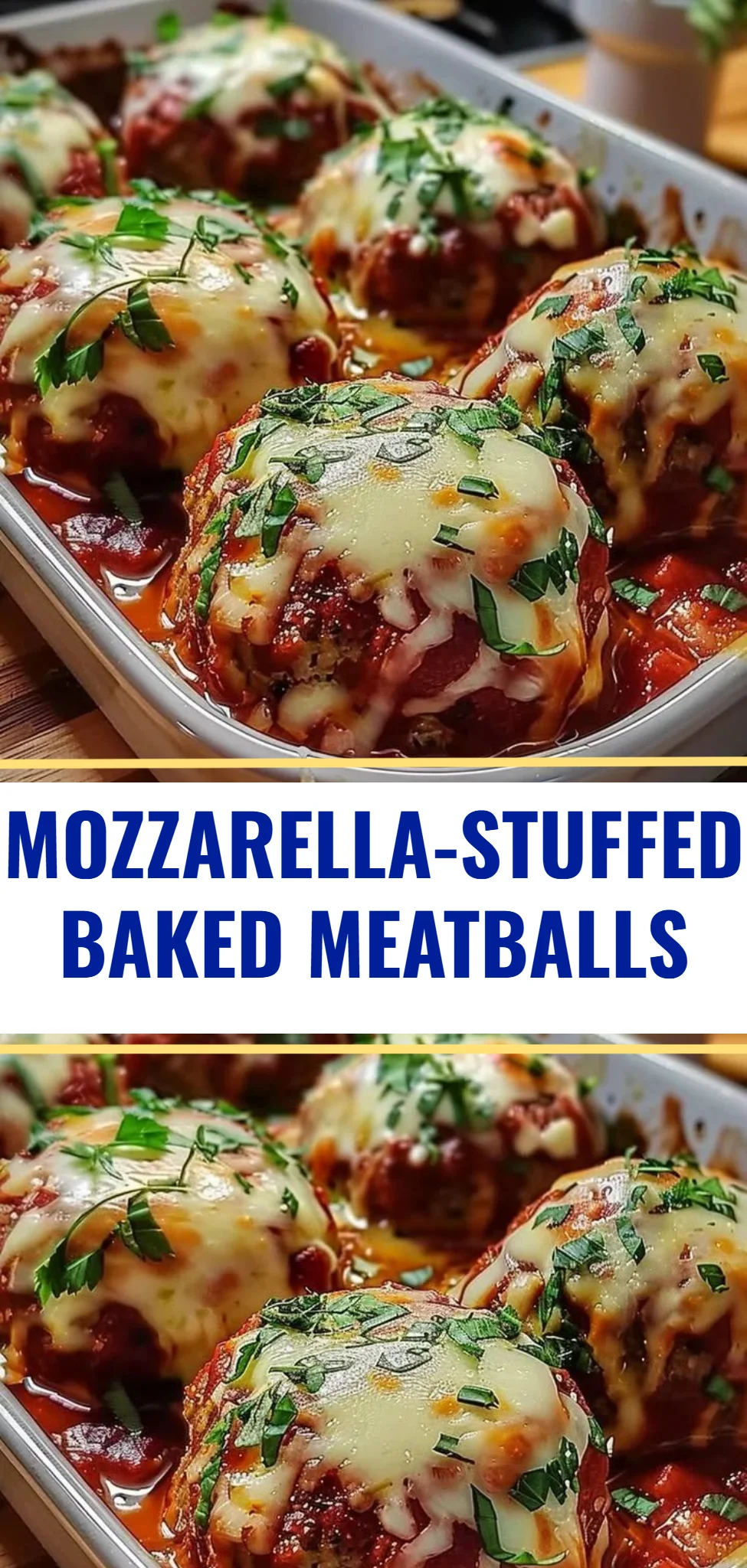 Mozzarella-Stuffed Baked Meatballs