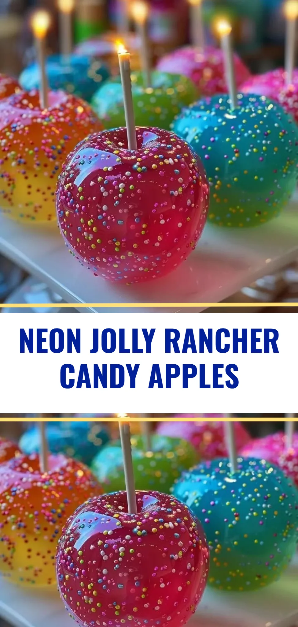 Neon Jolly Rancher Candy Apples