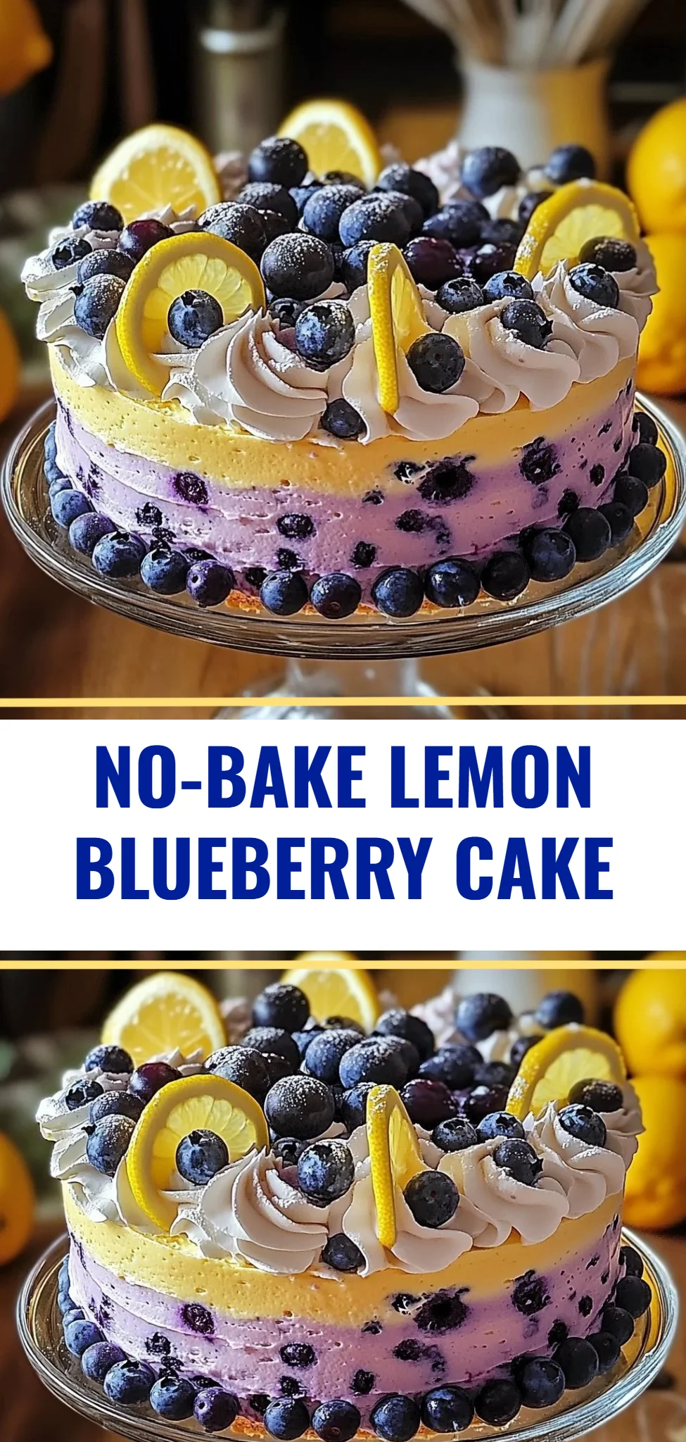 No-Bake Lemon Blueberry Cake